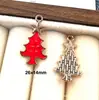 142 Colgantes de Navidad Colgantes de Aleación con Gota de Aceite Accesorios para Joyería DIY Colgante de Papá Noel Muñeco de Nieve Campana