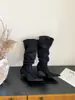 [] Botas de Couro Patente Bico Fino Salto Agulha Altas até o Joelho para Mulheres Botas Acima do Joelho Botas Suede Arredondadas 2026 Botas Altas