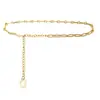 Cadena de cintura de metal letra D cadena accesorios para mujer cadena para suéter cinturón decorativo de perlas para abrigo cinturón delgado para pantalones moda femenina