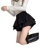 Saia midi estilo balé para mulheres, nova coleção primavera/outono 2026, saia de cintura alta em linha A, estilo doce e ousado, com camadas, saia curta evasê