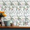 Pegatina de Pared Floral Romántica Autoadhesiva Papel Tapiz Resistente a la Humedad y al Moho Ecológico Lujo Ligero Decorativa para Pared de Dormitorio Armario Renovación