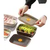 Caja de Almacenamiento Refrigerada de Acero Inoxidable para Refrigerador Doméstico Caja de Almacenamiento Rectangular Sellada Portátil para Exteriores Caja Sellada
