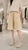 Fornecimento Exclusivo Transfronteiriço de Shorts de Algodão e Linho para Mulheres, Calças Casuais Largas de Cintura Alta Soltas de Verão, Calças de Linho Retas de Cinco Pontos para Mulheres