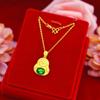 Colgante Buda Sonriente de Oro Arena Vietnamita Blanco Joyería Pura Collar para Mujer Collar de Boda Joyería de Boda Artículo Artesanal para Madre
