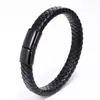 Pulsera de Acero Inoxidable para Hombre con Cordón de Cuero, Pulsera de Cuero Trenzado, Joyería Artesanal de Pulsera de Cuero Multicapa