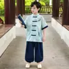 Conjunto Hanfu para Niños, Nuevo Estilo de Verano, Traje Tang Tradicional Chino para Niños Mayores, Apto para la Piel, Cómodo, Transpirable, Conjunto Casual de Dos Piezas Estilo Antiguo