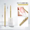 Cabezal cónico plano para pulir arte de uñas para retirar esmalte en gel, cabezal cilíndrico dorado medio para dar forma y pulir uñas