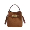 Bolso pequeño de mano con acabado mate texturizado para mujer, nuevo bolso tipo cubo retro otoño/invierno 2026, bolso de hombro/cruzado elegante y versátil