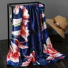 Pañuelo cuadrado de imitación seda satinada 90*90cm bufanda moda pañuelo de mujer toalla de arena a prueba de viento protector solar bufanda cálida