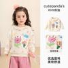 Moletom Redondo Kaka Panda para Meninas, Blusa Casual de Outono para Crianças, Roupas de Bebê, Roupa Infantil