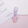 Llavero de Oso con Lazo de Puntos de Colores Lindo Dibujo Animado Colgante Pequeño Llavero de Cuentas DIY Suministro al por Mayor