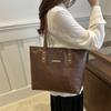 Bolso tote para mujer 2024 nuevo bolso commuter de gran capacidad estilo occidental costuras bolso de axila bolso de hombro para clase de estudiante universitario
