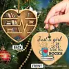 Ornamento Coração de Amantes de Livros pingente de amor em acrílico etiqueta para estante de livros pingente para árvore de Natal