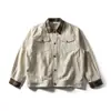 Hecho para durar Tendencia Japonesa Retro Cuadros Patchwork Chaqueta Detroit para Hombre Holgada Chaqueta de Trabajo Jk19