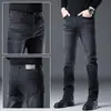 Nuevos Jeans Negros y Grises para Hombre 2026, Nuevos Pantalones Largos Casuales Rectos Ajustados para Hombre de Otoño