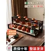 Prateleira de Exibição Antiga para Desktop Suporte para Xícara de Chá Prateleira de Armazenamento Sala de Chá Madeira Maciça Estilo Chinês Mesa de Chá Armário de Chá Prateleira de Exibição em Camadas Rack de Armazenamento para Enfeites