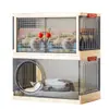 Casa para Gatos para Uso en Casa, Casa Multifuncional Semicerrada para Gatos Mascotas, Golosinas y Juguetes para Gatos, Gran Capacidad, Caja de Almacenamiento Multicapa