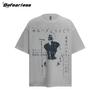 Camiseta Retro Estilo Americano Singer Dance King Lavado al Agua Vieja Manga Corta Verano Moda de Marca Novedad Holgada Pareja TEE