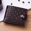 Cartera para Hombre con Múltiples Ranuras para Tarjetas, Porta Boletos Corto de Gran Capacidad, Cartera Corta para Hombre con Hebilla Magnética, Billetera Sencilla para Monedas, Cartera Suave