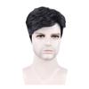 Perucas Transfronteiriças para Homens, Cabelo Curto, Cabelo Masculino Europeu e Americano, Cabelo Curto Cacheado Fofo e Realista, Perucas Curtas Maduras, Perucas Masculinas, Cabelo Real