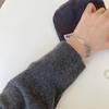 Pulsera de Corazón Estilo Coreano y Japonés para Mujer, Pulsera Trenzada de Anillo Redondo Simple de Moda Vintage, Joyería Estilo Hip-Hop