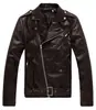 Ebay AliExpress jaqueta de couro masculina coreana primavera outono inverno slim fit jaqueta masculina de couro pu lavado para motocicleta