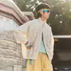 Roupa de Proteção Solar Rumeng Outdoor Três-Resistente Secagem Rápida UPF50+ para Homens e Mulheres, Jaqueta de Cor Contrastante com Gola Alta, Roupa de Proteção Solar Anti-UV para o Verão
