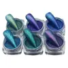 Fábrica en stock polvo de perla camaleónica para manicura pegamento de gota polarizado cáñamo diy brillo color mágico polvo camaleónico al por mayor