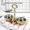 Cuenco de Cobre Vajilla de Metal Plato Cuchara Suministros para Hotel Restaurante Adornos Artísticos de Cobre Sub-Suave