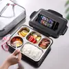 Caja de almuerzo multifuncional de acero inoxidable 304 con múltiples compartimentos, fiambrera de cantina, compartimento, con tapa de tazón para sopa, plato de comida rápida, caja de almuerzo para estudiantes