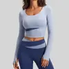 Juyitang Ropa Exterior de Bloques de Color Primavera y Otoño Ajustada de Fitness Ropa de Yoga Durazno Top Deportivo Manga Larga