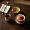 Taza de Té de Cerámica con Pétalos de Crisantemo Pintados a Mano, Juego de Té Kung Fu, Taza de Maestro para Uso Doméstico, Taza Individual