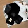 Cachecol de Pelúcia de Alta Qualidade para Mulheres no Outono e Inverno Engrossado e Quente Estilo Coreano Peludo Cruzado À Prova de Frio com Gola de Pelo