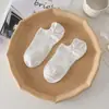Calcetines para Mujer Calcetines Cortos Verano Delgados Color Sólido Patrón Vertical Boca Baja Transpirables Antideslizantes Que No Se Caen Blanco Invisibles Primavera y Otoño Calcetines Tipo Barco