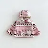 Chaqueta retro de lana de cordero para niña 2026 nuevo invierno bebé forro polar floral engrosado top zdw6505
