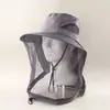 Chal de Verano para Viajes Diarios, Sombrero Anti-Mosquitos, Sombrero de Protección Solar, Ala Ancha con Mascarilla, Cordón, Completamente Cubierto, Sombrero de Pesca Transpirable, Exterior