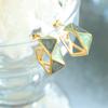 Pendientes de primavera geométricos con gotas de aceite de esmalte de temperamento europeo y americano para mujer, pendientes de personalidad de alta sociedad con temperamento que no se decoloran, joyería para las orejas