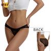 Ropa interior sexy transparente de tiro bajo para mujer, sin costuras, encaje, entrepierna de algodón, transpirable, ultradelgada, malla de puro deseo, calzones para mujer