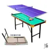 Mesa de bilhar de feira familiar dois em um adulto oito-bola infantil dobrável elevatória madeira maciça chinesa comercial conveniente