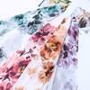 Tecido Chiffon Estampado Rosa Pintura a Tinta, Tecido para Vestido, Levemente Transparente, 100% Poliéster Estampado Liso, Estilo Fino