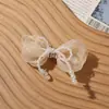 Estilo Coreano Dulce Versátil Malla de Perlas Artificiales Lazo Nudo DIY Pin Lateral Accesorios para el Cabello Tocado Broche Accesorios para Ropa Suministros