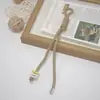 Llavero de Cuerda Tejida con Cuentas de Bloques de Color de Moda Nuevo Cordón Colgante Versátil para Bolso Mochila de Estudiante Adorno