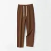 Calça Reta de Cintura Alta Nova Enbu Primavera e Outono Tendência Masculina Versátil Emagrecimento Caimento Jovem Perna Larga Casual para Homens