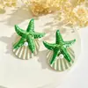 Brincos Estilo Novo Transfronteiriço de Pérola Imitação Estrela do Mar Concha para Mulheres, Brincos de Nicho de Luxo de Alta Qualidade, Acessórios de Orelha Modernos e Elegantes para Mulheres