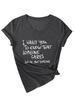 Amazon Te Quiero Carta Simple Camiseta de Manga Corta con Cuello en V para Mujer Venta al Por Mayor Respaldo de Camiseta Comercio Exterior Transfronterizo