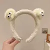 Faixa de Cabelo de Pelúcia Desenho Animado Bola de Carvão Cabeça Feminina Lavar Rosto Pressionar Cabelo Antiderrapante Faixa de Cabelo Infantil Cabelo Fofo Versátil Pacote de Cabelo Acessório de Cabeça Outono