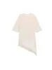 Aliexpress Más Vendido Moda Casual Femenina Transfronteriza Europea y Americana Sencilla de Corte Recto Cuello Redondo Manga Corta Encaje Parcheado Camiseta Larga