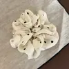 Goma para el cabello con forma de capullo de flor perlado tipo satén de lunares, Nuevo estilo retro francés, Scrunchie de alta gama para el día a día