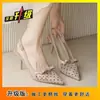 Estilo Puro Desejo Bico Fino Malha Respirável Fresco Sapatos de Salto Único Temperamento Feminino Salto Fino Salto Alto Design de Bolinhas Senso de Design 2026 Quente