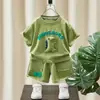 Ropa Infantil Verano Niños Traje de Algodón Puro Ropa de Verano Niñas Niños Pequeños y Medianos Camiseta de Manga Corta Pantalones Cortos Ropa Deportiva para Niños Conjunto de Dos Piezas